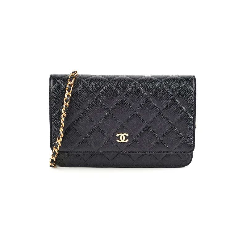 Chanel Caviar Wallet On Chain Black