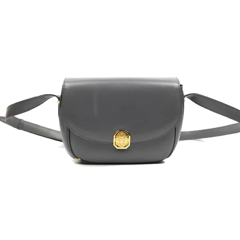 Celine Vintage Royal Triomphe Lock Crossbody Bag Grey