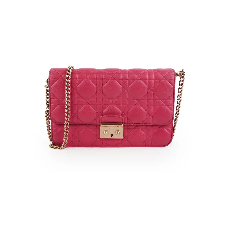 Dior Wallet On Chain Lambskin Pink