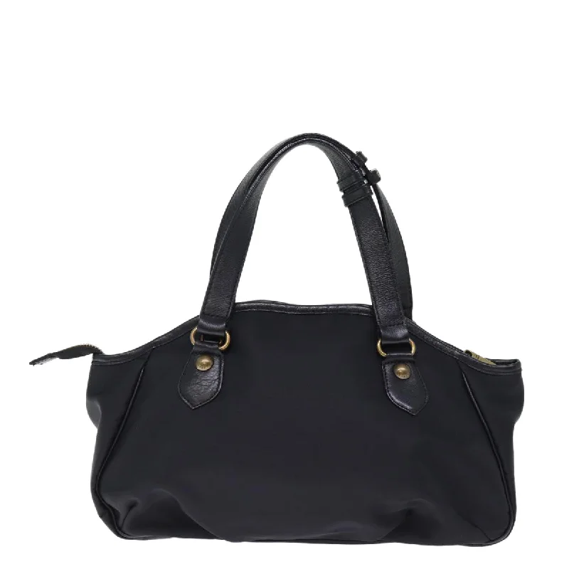 BURBERRY Blue Label Hand Bag Nylon 2way Black  bs14689