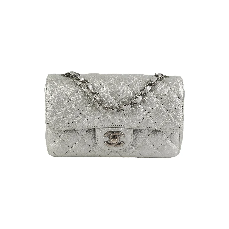 Chanel Mini Rectangular Caviar Silver