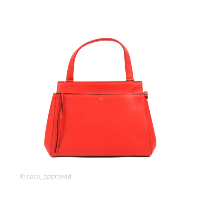 Celine Edge Bag Tomato Red Grained Calfskin