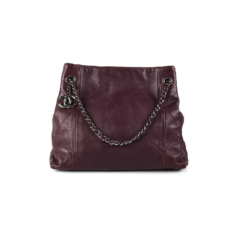 Chanel Quilted Tote Bag Dark Burgundy/Purple