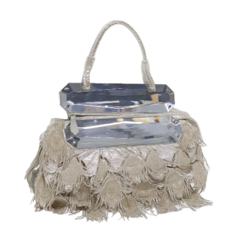 FENDI Hand Bag Polyester Silver  bs10442