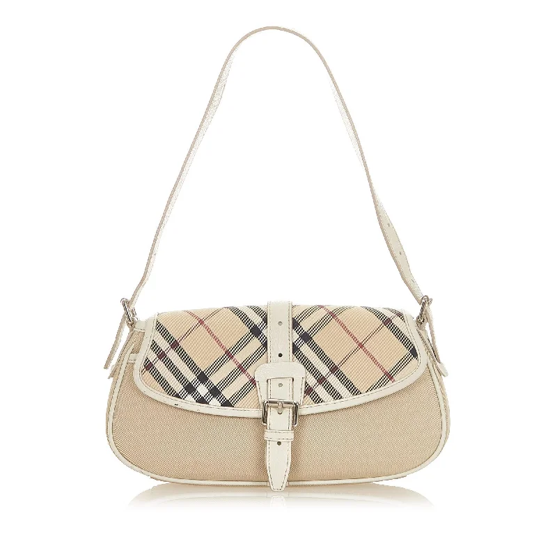 Burberry Nova Check Canvas Shoulder Bag (SHG-20156)