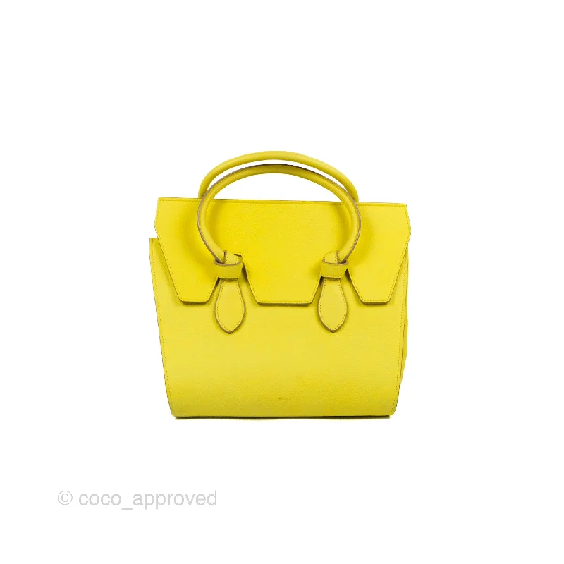 Celine Small Tie Knot Bag Yellow Grained Leather