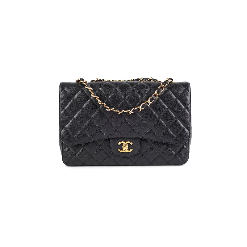 Chanel Classic Jumbo Caviar Black Single Flap