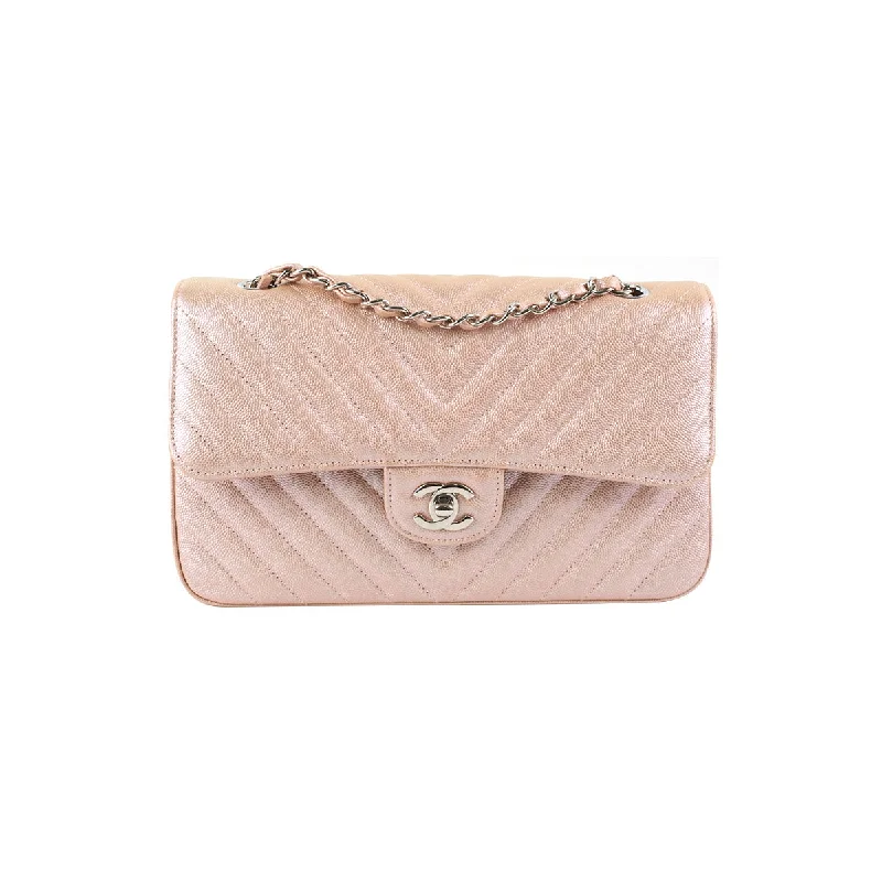 Chanel Classic Flap Medium 17B Rose Gold Caviar SHW