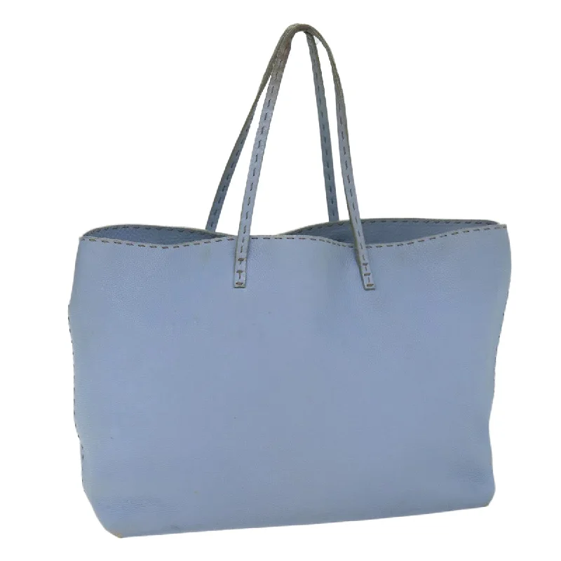 FENDI Celeria Tote Bag Leather Blue  78824