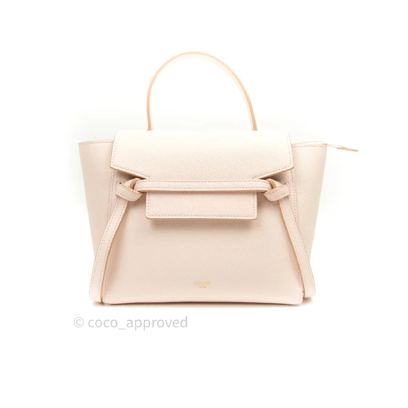 Celine Grained Calfskin Nano Belt Bag Pale Pink Gold Hardware