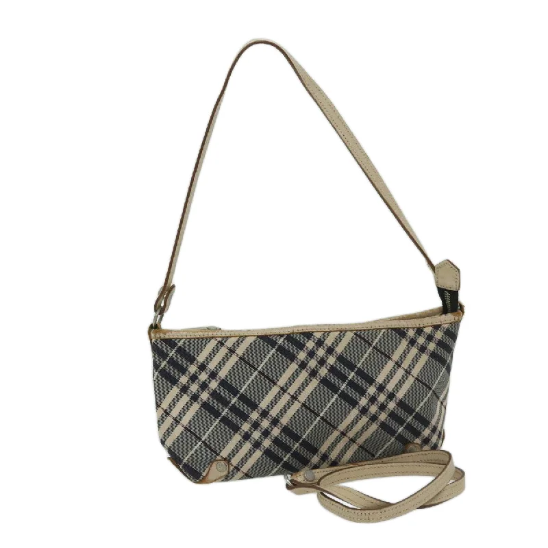 BURBERRY Nova Check Blue Label Shoulder Bag Canvas Blue Auth bs12920