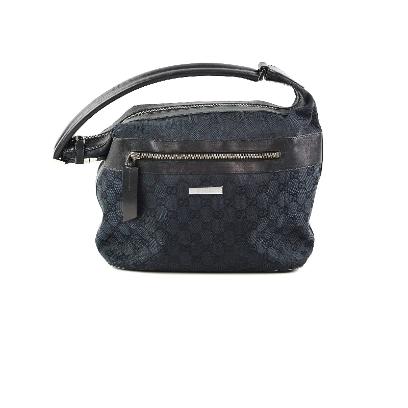 Gucci Vintage GG Canvas Black Shoulder Bag