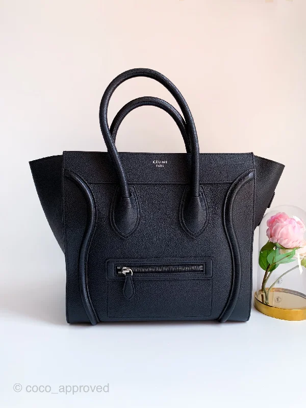 Celine Grained Calfskin Mini Luggage Black