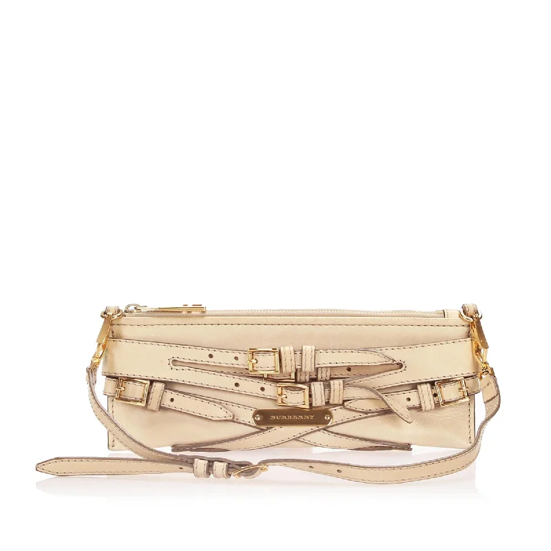 Burberry Metallic Leather Bridle Lynher Shoulder Bag (SHG-12939)