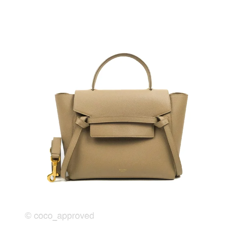 Celine Micro Belt Bag Light Taupe Grained Calfskin Gold Hardware