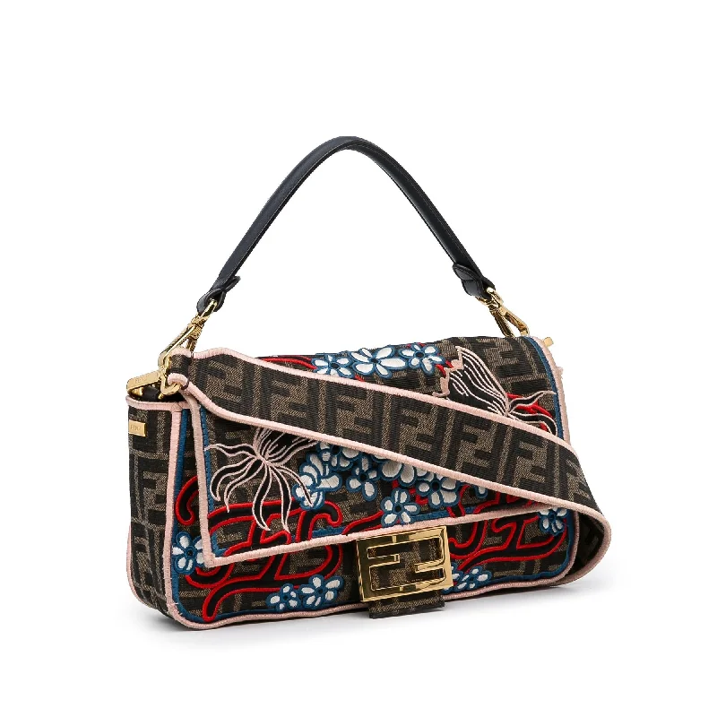 Fendi Zucca Embroidered Karligraphy Baguette (SHG-tbdDOJ)